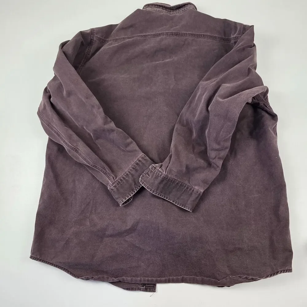 Carhartt‎ Shirt Mens Extra Large Purple Faded Button Down Workwear Double Pocket